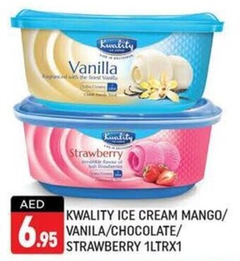 Shaklan KWALITY ICE CREAM MANGO/ VANILA/CHOCOLATE/ STRAWBERRY 1LTRX1 offer