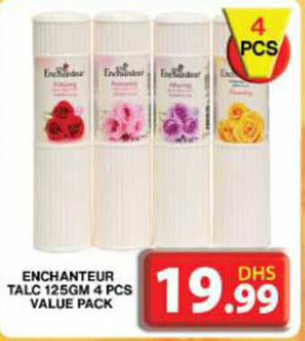 Grand Hyper Market ENCHANTEUR TALC 125GM 4 PCS VALUE PACK offer