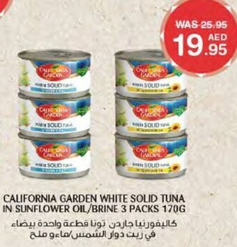 Choithrams CALIFORNIA GARDEN WHITE SOLID TUNA IN SUNFLOWER OIL/BRINE 3 PACKS 170G offer