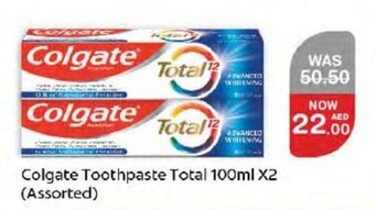 Choithrams Colgate Toothpaste Total 100ml X2 (Assorted) offer