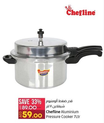 Lulu Hypermarket Chefline Aluminium Pressure Cooker 7Ltr offer