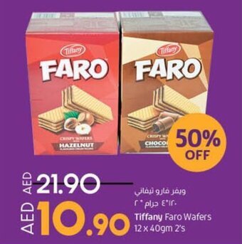 Lulu Hypermarket Tiffany Faro Wafers 12 x 40gm offer