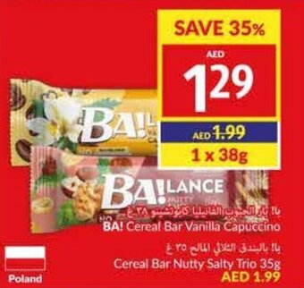 Viva BA! Cereal Bar Vanilla Capuccino/ Cereal Bar Nutty Salty Trio 35g offer