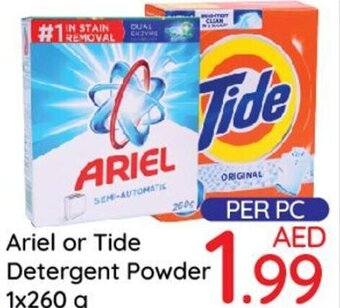 Day To Day Ariel or Tide Detergent Powder 1 x 260g offer