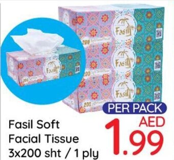 Day To Day Fasil Soft Facial Tissue 3x200 sht / 1 ply offer