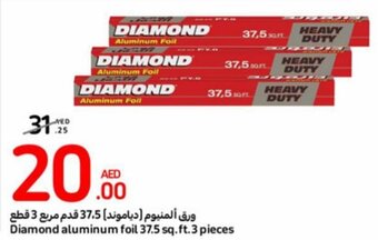 Carrefour Diamond aluminum foil 37.5 sq.ft. 3 pieces offer
