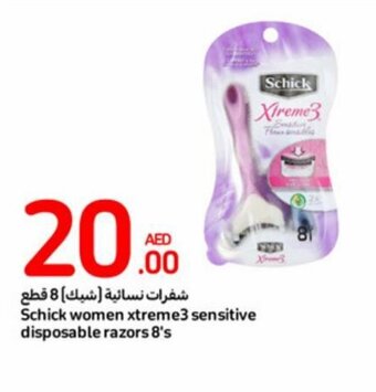 Carrefour Schick women xtreme3 sensitive disposable razors 8's offer