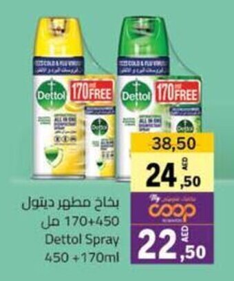 Sharjah Co-op Dettol Spray 450 + 170 ml offer
