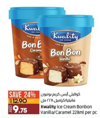 Lulu Hypermarket Kwality Ice Cream Bonbon Vanilla/Caramel 228ml offer