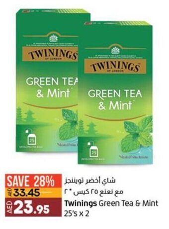 Lulu Hypermarket Twinings Green Tea & Mint 25's x 2 offer