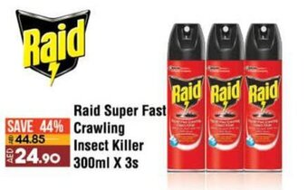 Lulu Hypermarket Raid Super Fast Crawling Insect Killer 300ml offer