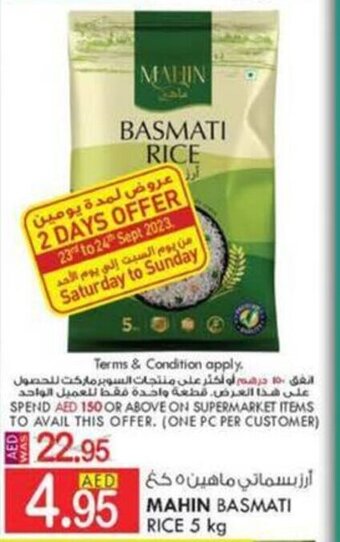 KM Trading MAHIN BASMATI RICE 5 kg offer