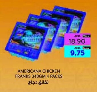 Al Ain Co-op AMERICANA CHICKEN FRANKS 340GM 4 PACKS offer