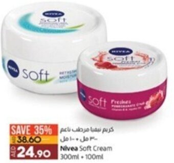 Lulu Hypermarket Nivea Soft Cream 300ml + 100ml offer
