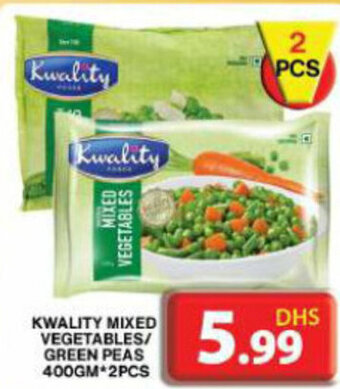 Grand Mall Sharjah KWALITY MIXED VEGETABLES/ GREEN PEAS 400GM 2PCS offer
