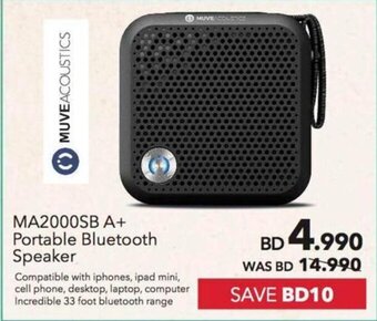 Sharaf DG MUVEACOUSTICS MA2000SB A+ Portable Bluetooth Speaker offer