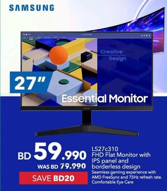 Sharaf DG LS27c310 FHD Flat Monitor with IPS panel and borderless design offer