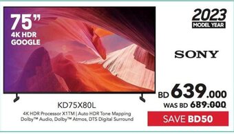 Sharaf DG SONY KD75X80L offer