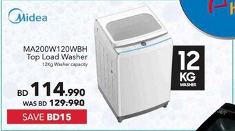 Sharaf DG Midea MA200W120WBH Top Load Washer offer