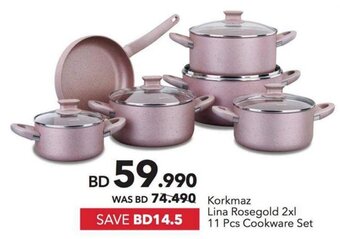 Sharaf DG Korkmaz Lina Rosegold 2xl 11 Pcs Cookware Set offer