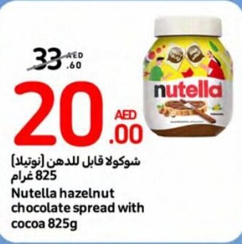 Carrefour Nutella hazelnut chocolate spread with cocoa 825g offer