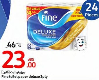 Carrefour Fine toilet paper deluxe 3ply offer