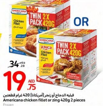 Carrefour Americana chicken fillet or zing 420g 2 pieces offer