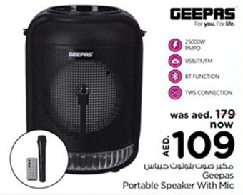 Nesto Geepas Portable Speaker With Mic offer
