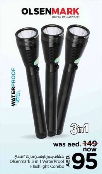 Nesto Olsenmark 3 in 1 WaterProof Flashlight Combo offer