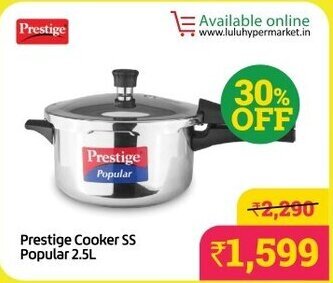 Lulu Hypermarket Prestige Cooker SS Popular 2.5L offer