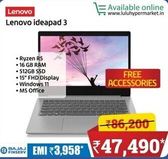 Lulu Hypermarket Lenovo ideapad 3 offer