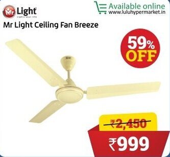 Lulu Hypermarket Mr Light Ceiling Fan Breeze offer