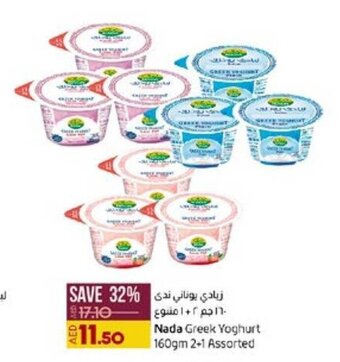 Lulu Hypermarket Nada Greek Yoghurt 160gm 2+1 Assorted offer