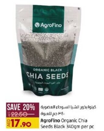 Lulu Hypermarket AgroFino Organic Chia Seeds Black 340gm per pc offer