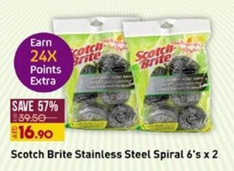 Lulu Hypermarket Scotch Brite Stainless Steel Spiral 6's x 2 offer