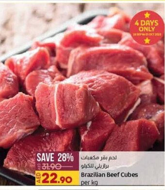 Lulu Hypermarket Brazilian Beef Cubes per kg offer
