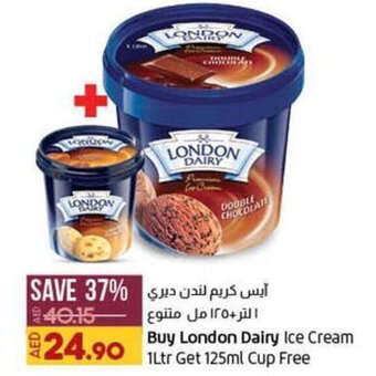 Lulu Hypermarket Buy London Dairy Ice Cream 1Ltr Get 125ml Cup Free offer