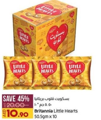 Lulu Hypermarket Britannia Little Hearts 50.5gm x 10 offer