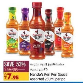 Lulu Hypermarket Nando's Peri Peri Sauce Assorted 250ml per pc offer
