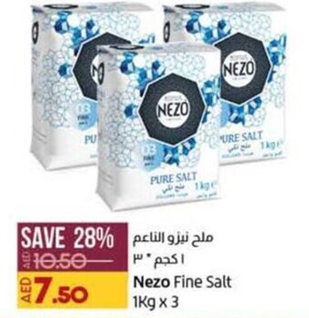 Lulu Hypermarket Nezo Fine Salt 1Kg x 3 offer