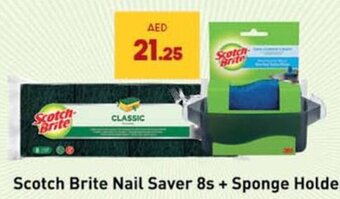 Lulu Hypermarket Scotch Brite Nail Saver 8s + Sponge Holder offer