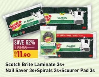 Lulu Hypermarket Scotch Brite Laminate 3s+ Nail Saver 3s+Spirals 2s+Scourer Pad 3s offer