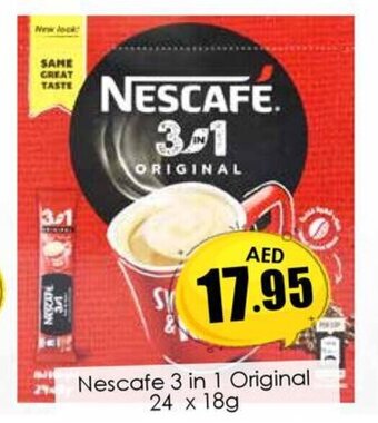Amber Nescafe 3 in 1 Original 24 x 18g offer