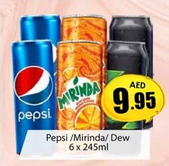 Amber Pepsi / Mirinda / Dew 6 x 245mL offer