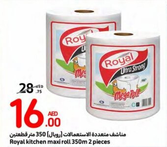 Carrefour Royal kitchen maxi roll 350m 2 pieces offer