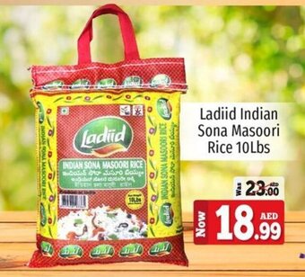 Kenz Hypermarket Ladiid Indian Sona Masoori Rice 10Lbs offer
