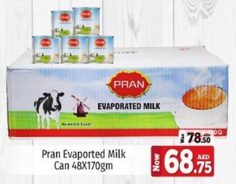Kenz Hypermarket Pran Evaported Milk Can 48X170gm offer