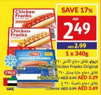 Viva D'Pollo Chicken Franks Original 1 x 340g offer