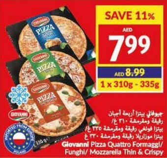 Viva Giovanni Pizza Quattro Formaggi / Funghi/ Mozzarella Thin & Crispy 1 x 310g - 335g offer