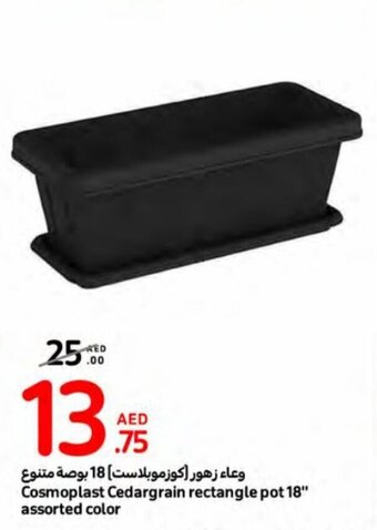 Carrefour Cosmoplast Cedargrain rectangle pot 18" assorted color offer